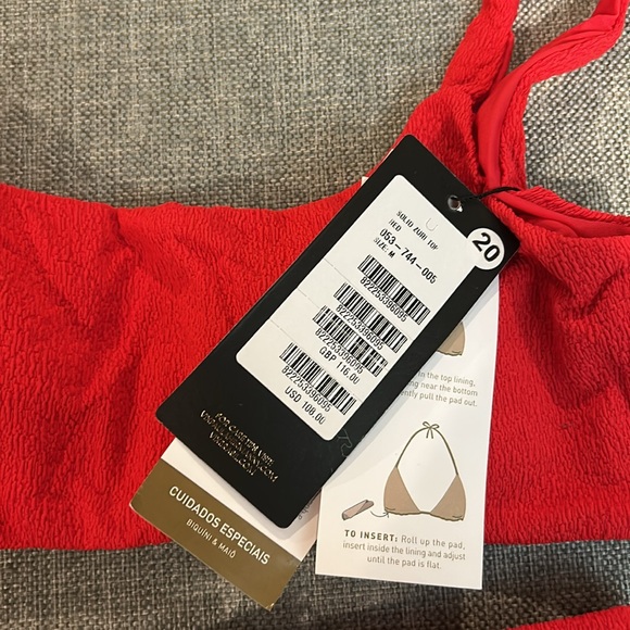 ViX Firenze Zuri Top and Bela Hot Pants Bottom Bikini Set in Red Top M Bottom S - Picture 12 of 16
